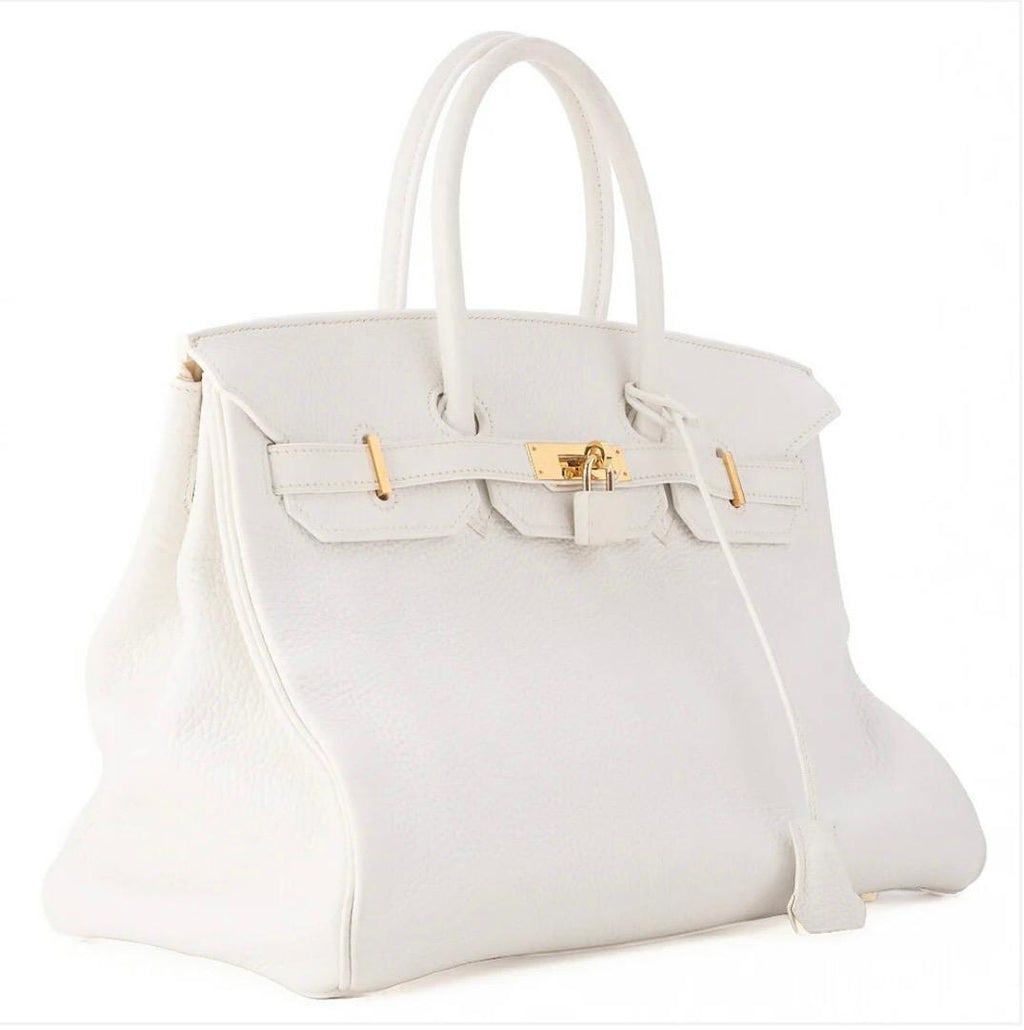 Sac HERMÈS Birkin 35 Tryon Clemence Blanc - Eternel Luxe