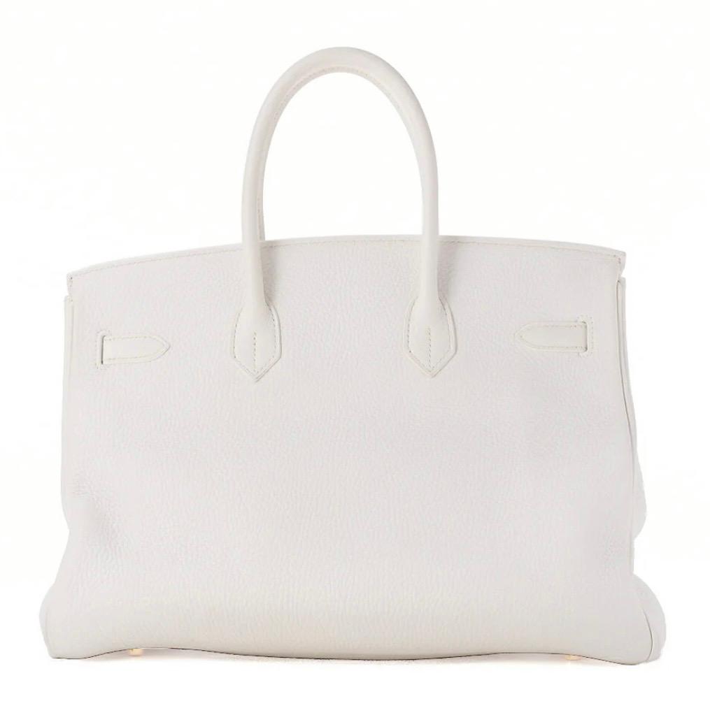 Sac HERMÈS Birkin 35 Tryon Clemence Blanc - Eternel Luxe