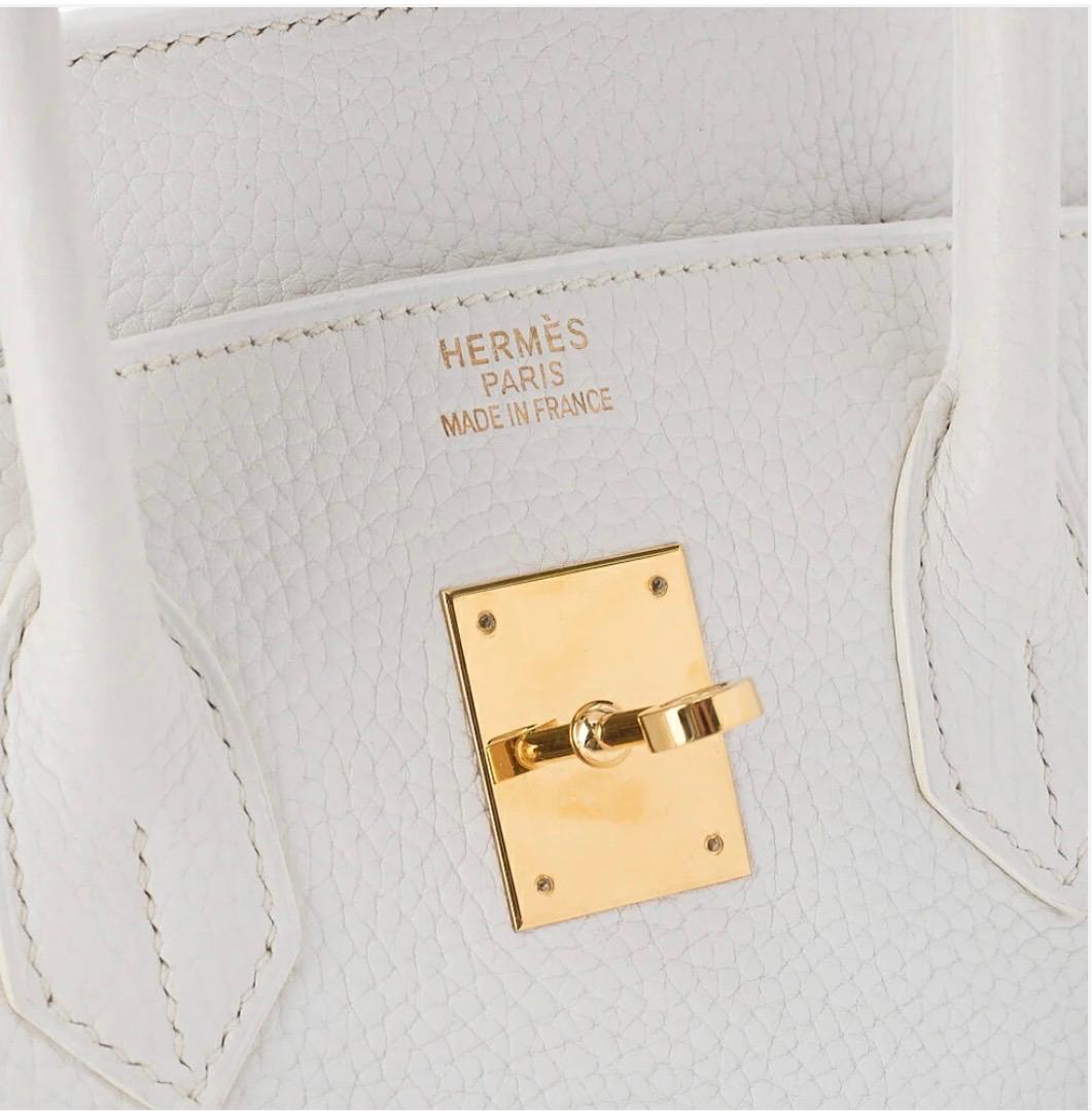 Sac HERMÈS Birkin 35 Tryon Clemence Blanc - Eternel Luxe