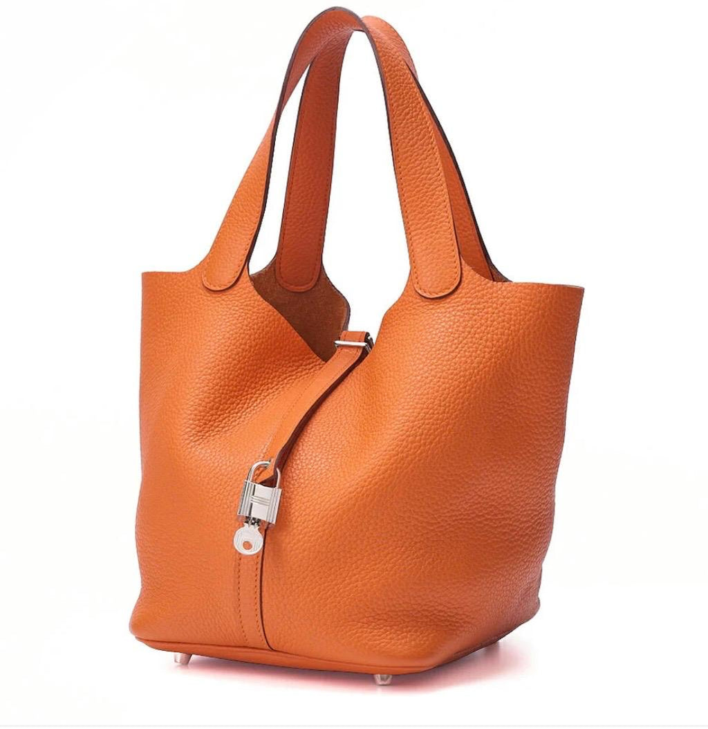 Sac à dos HERMÈS Picotan Lock MM,  orange Clémence / Eternel Luxe