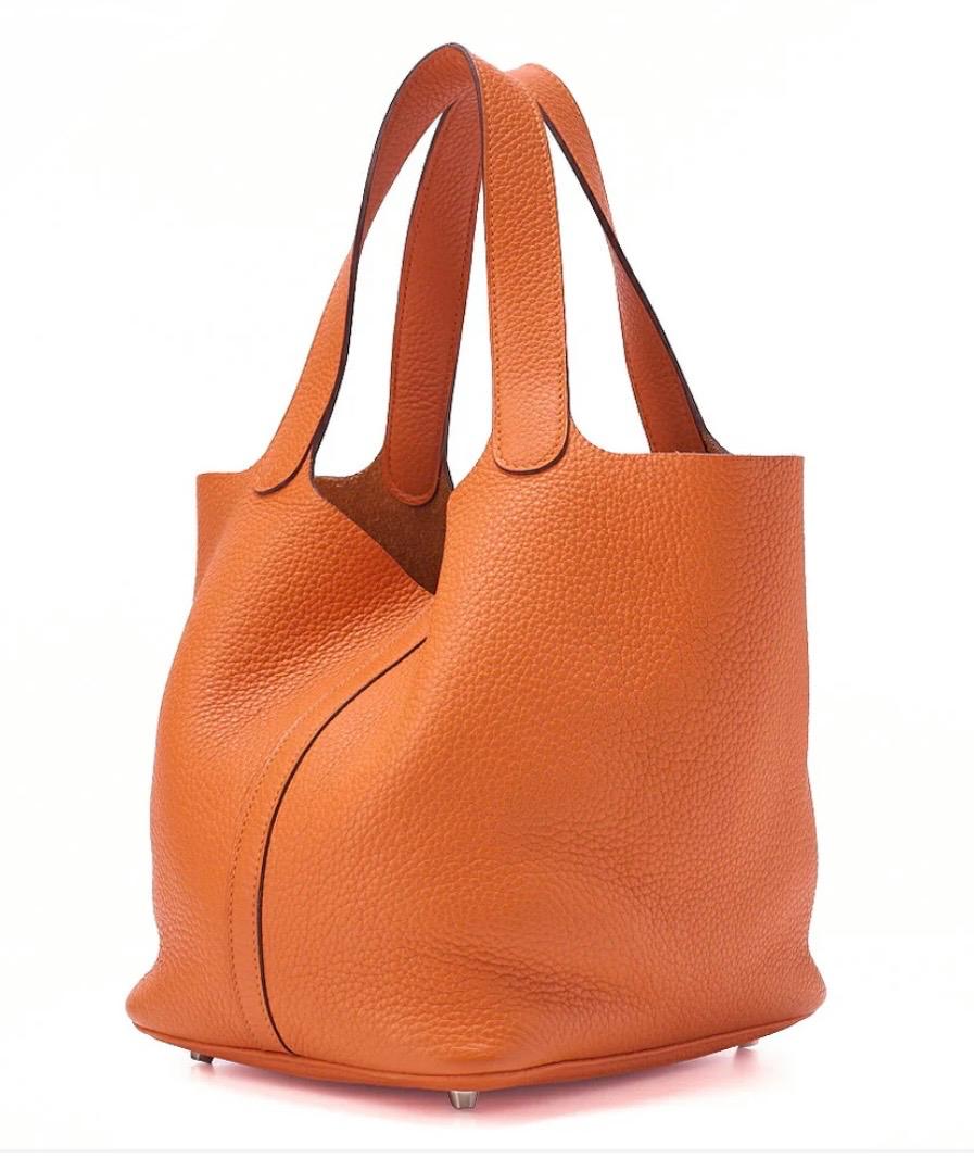 Sac à dos HERMÈS Picotan Lock MM,  orange Clémence / Eternel Luxe