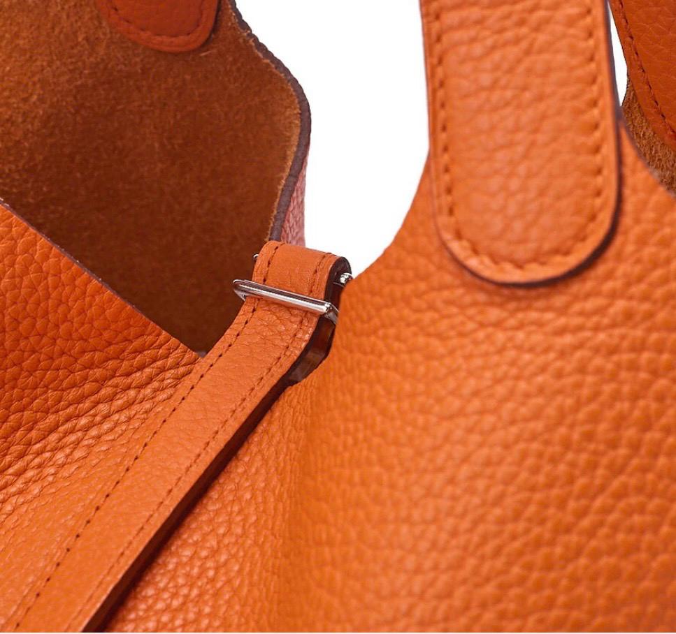Sac à dos HERMÈS Picotan Lock MM,  orange Clémence / Eternel Luxe
