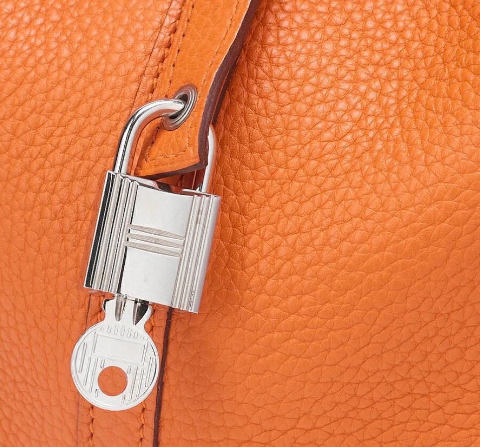 Sac à dos HERMÈS Picotan Lock MM,  orange Clémence / Eternel Luxe