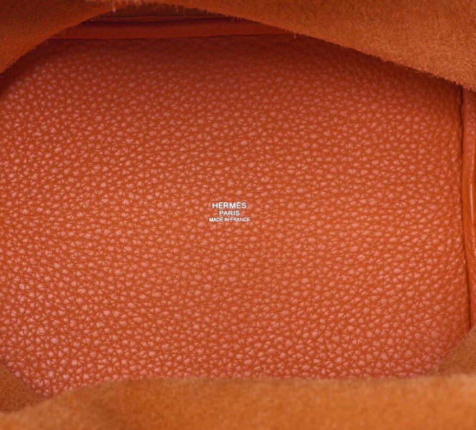 Sac à dos HERMÈS Picotan Lock MM,  orange Clémence / Eternel Luxe