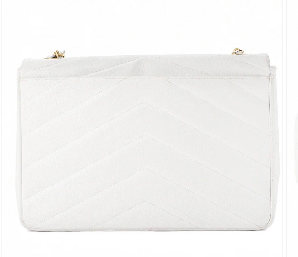 Sac CHANEL Big Coco en cuir caviar blanc /Eternel Luxe