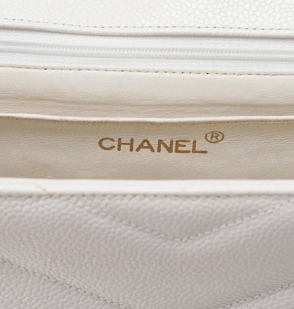 Sac CHANEL Big Coco en cuir caviar blanc /Eternel Luxe