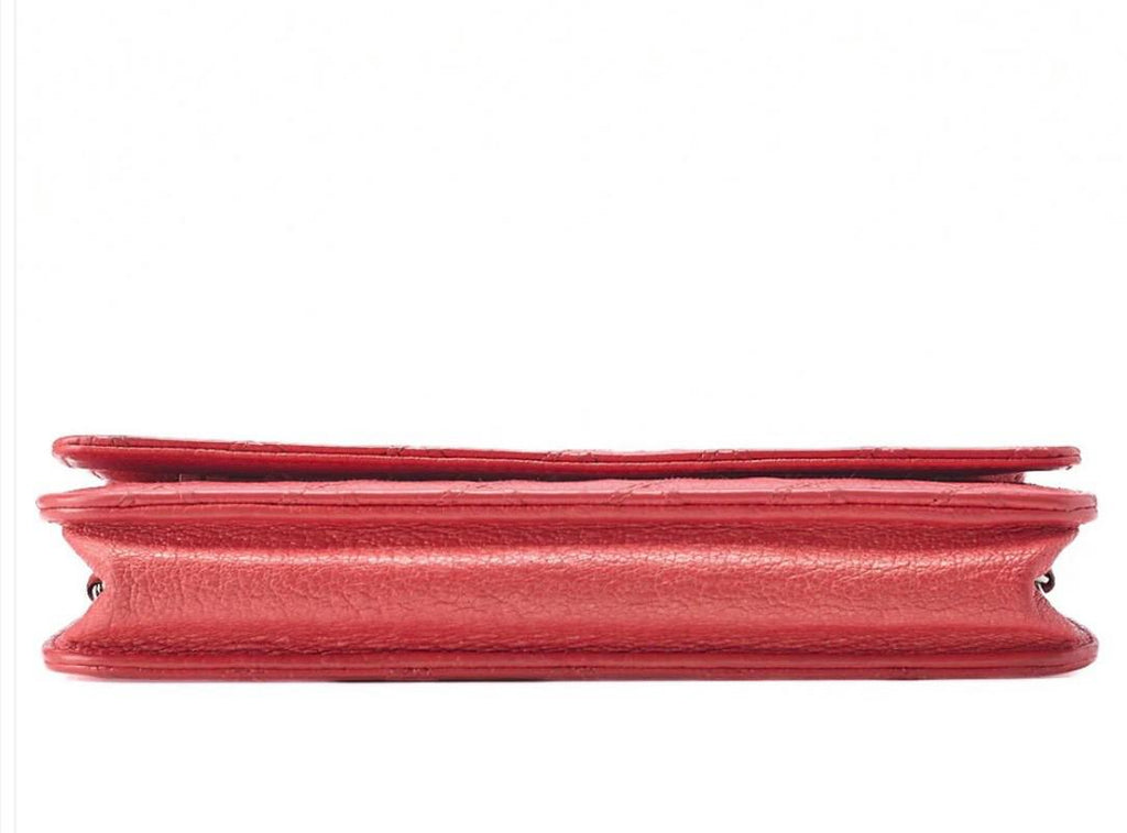 Portefeuille CHANEL  matelassé à cuir de veau rouge /Eternel Luxe