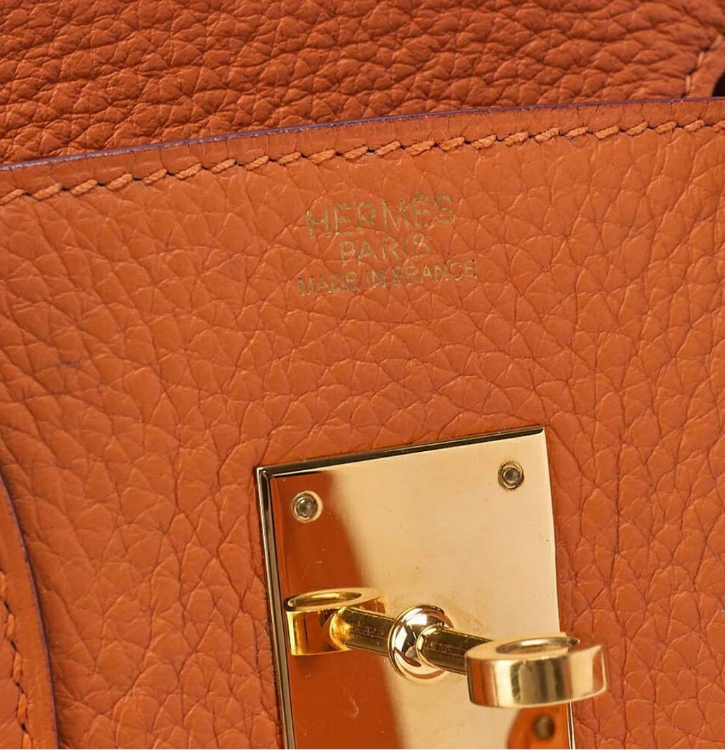 Sac Hermès Kelly 35 Orange Togo – Sac à main de luxe d’occasion authentifié