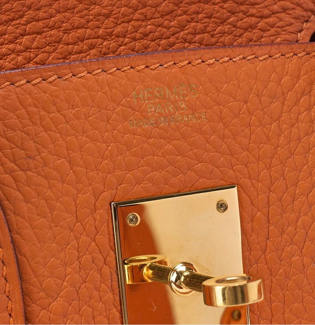 Sac Hermès Kelly 35 Orange Togo – Sac à main de luxe d’occasion authentifié