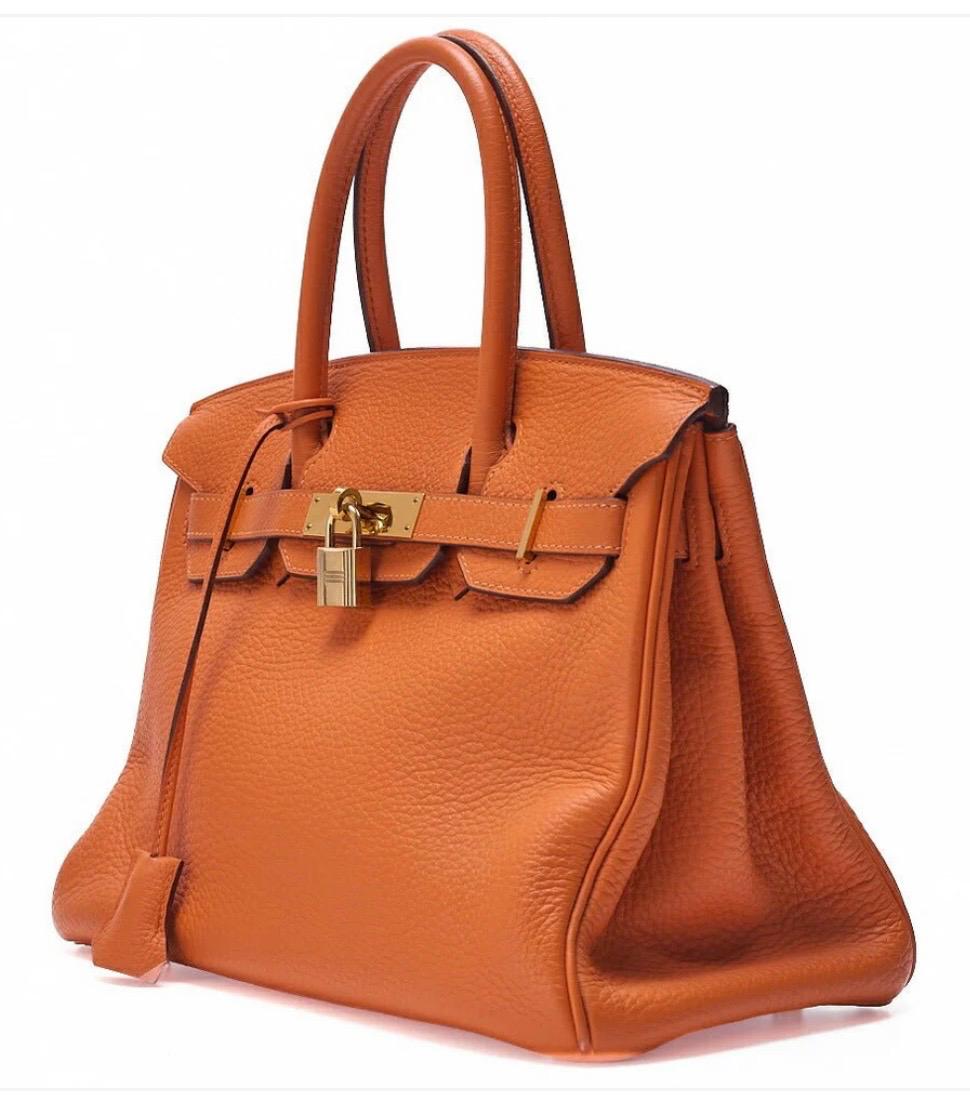 Sac Hermès Kelly 35 Orange Togo – Sac à main de luxe d’occasion authentifié