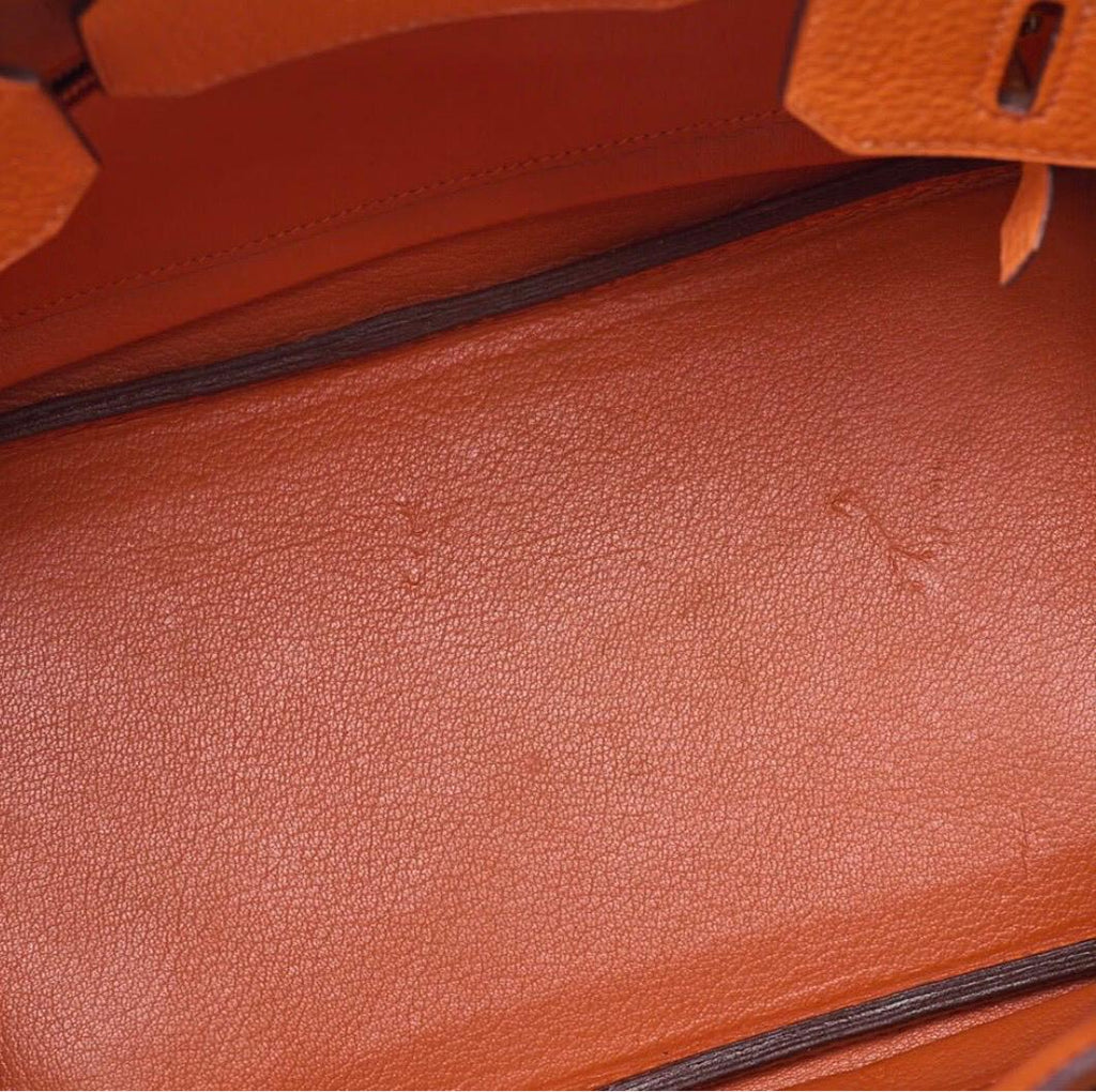 Sac HERMÈS Birkin 30 Togo orange / Eternel Luxe
