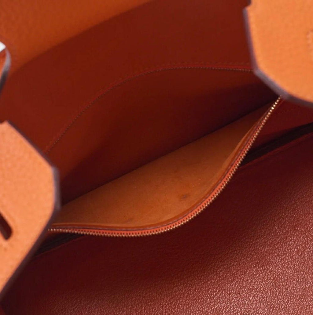 Sac Hermès Kelly 35 Orange Togo – Sac à main de luxe d’occasion authentifié