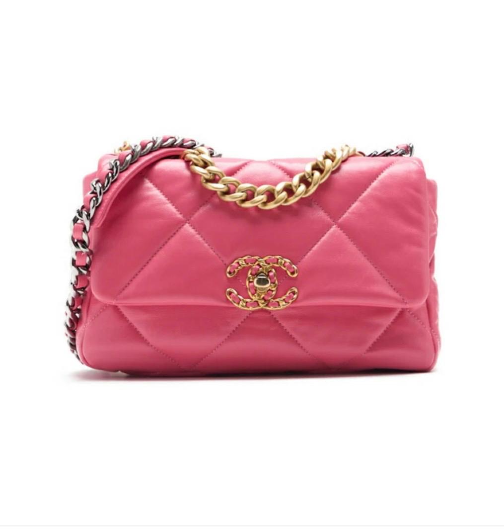 Sac CHANEL 19 Matelassé cuir d'agneau rose / Eternel Luxe