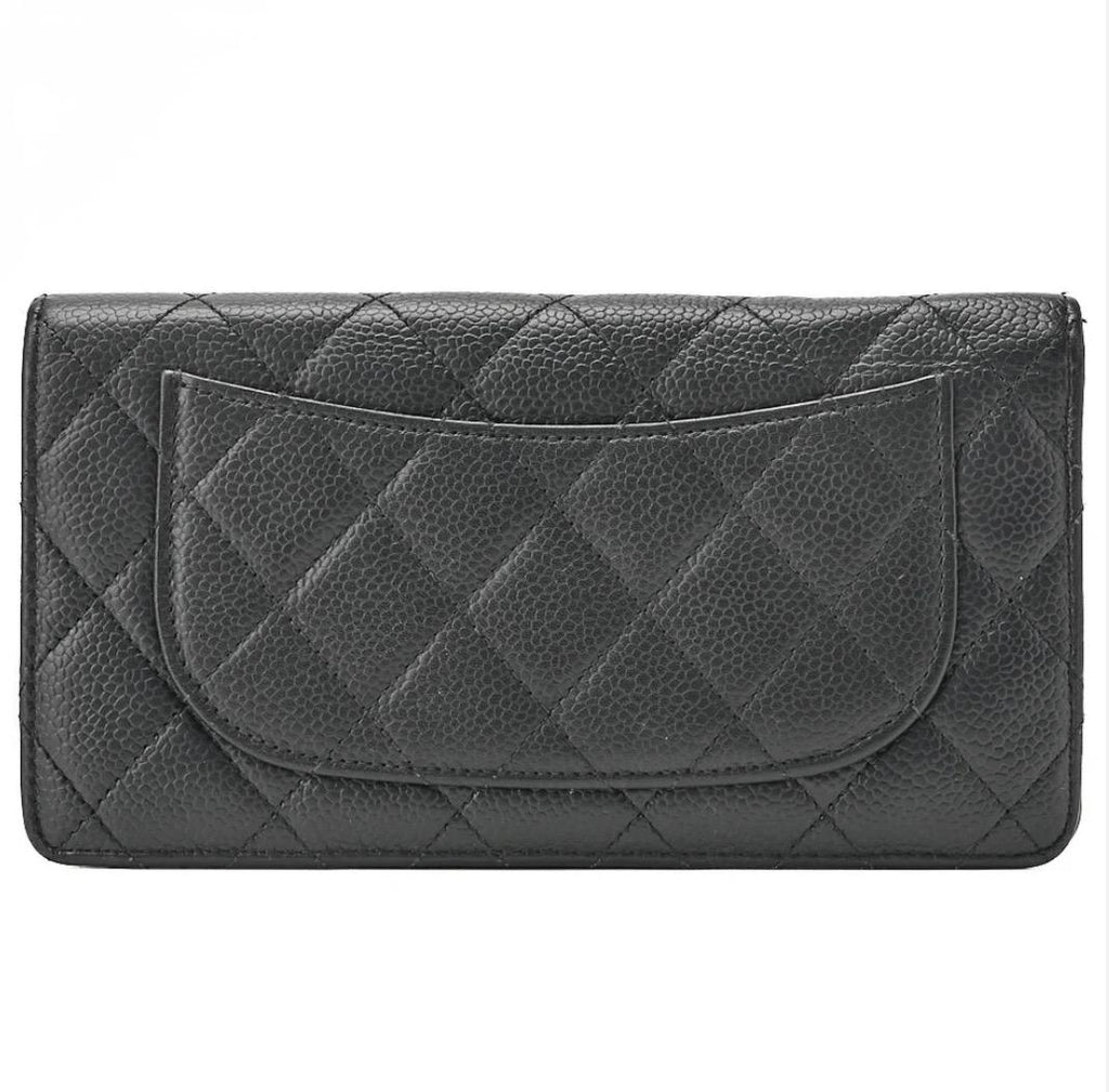 Portefeuille  CHANEL Matelassé  cuir caviar noir Eternel Luxe seconde main