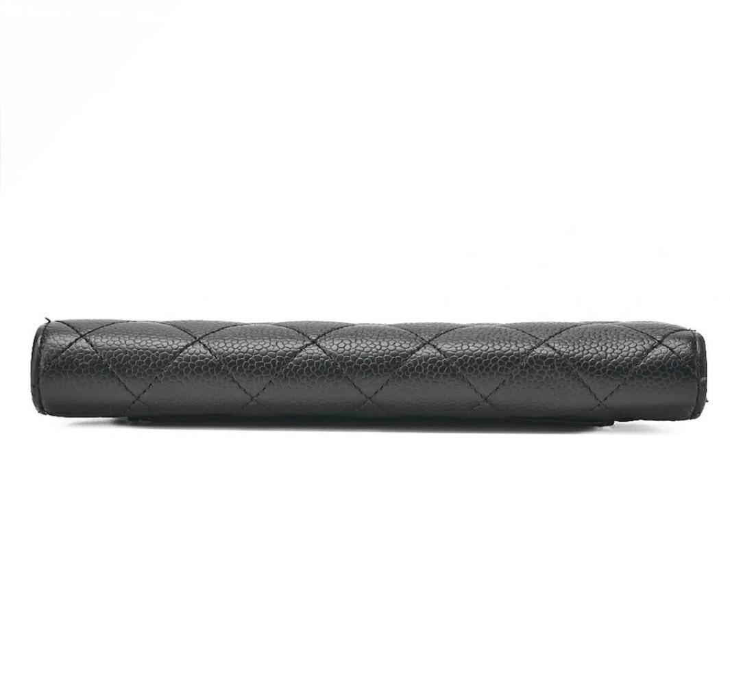 Portefeuille  CHANEL Matelassé  cuir caviar noir Eternel Luxe seconde main