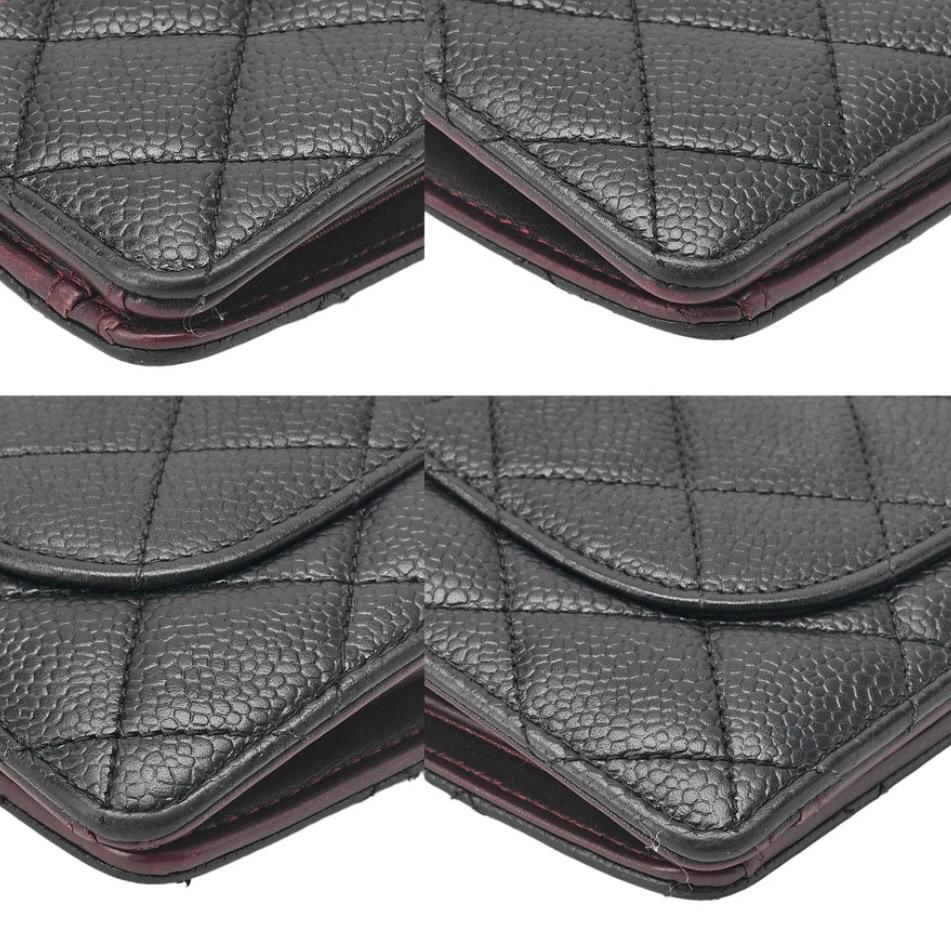 Portefeuille  CHANEL Matelassé  cuir caviar noir Eternel Luxe seconde main