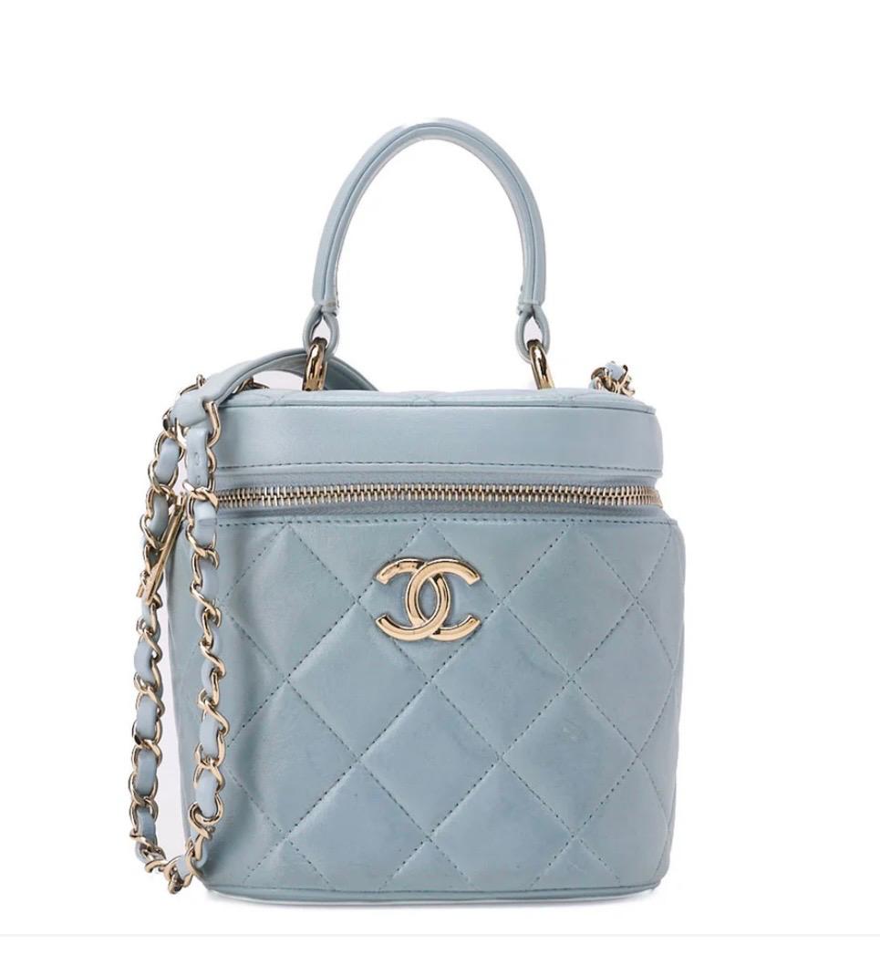 Sac CHANEL Coco Mark Circle Coco à cordon, en cuir d'agneau blanc / Eternel Luxe / Seconde main