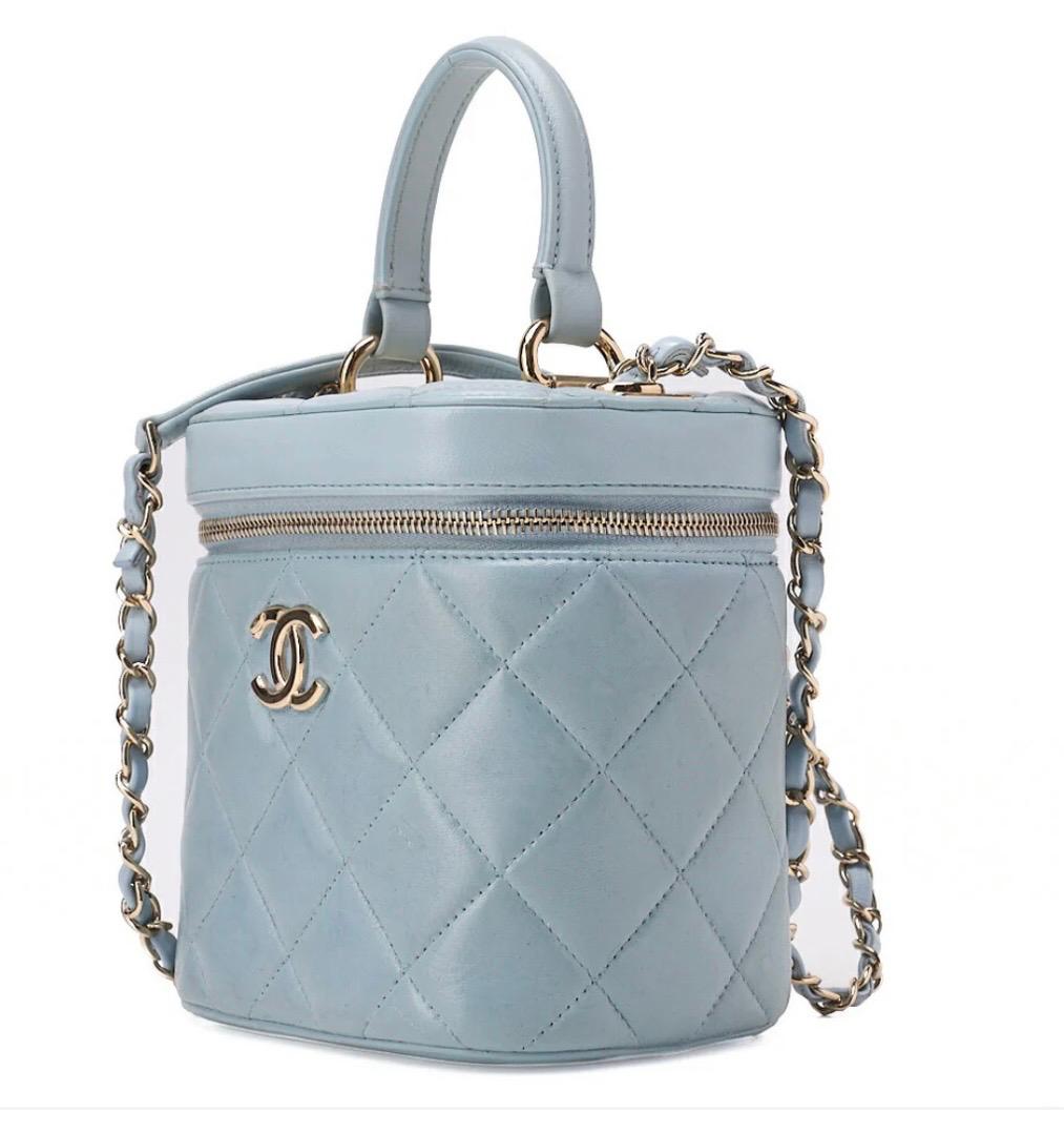 Sac CHANEL Coco Mark Circle Coco à cordon, en cuir d'agneau blanc / Eternel Luxe / Seconde main