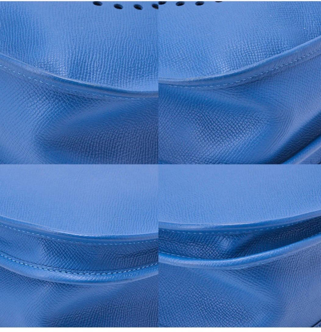 Sac bandoulière HERMÈS Evelyne III PM bleu Epson  d'occasion