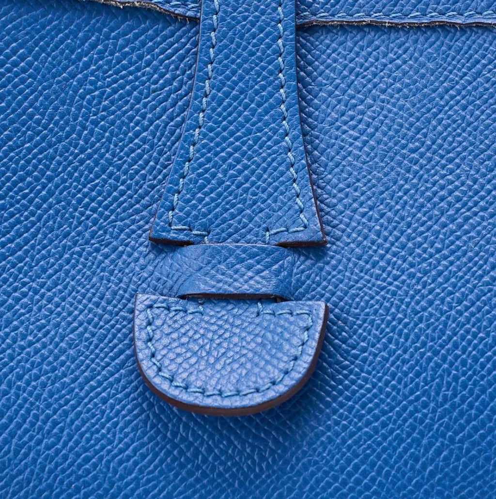 Sac bandoulière HERMÈS Evelyne III PM bleu Epson  d'occasion
