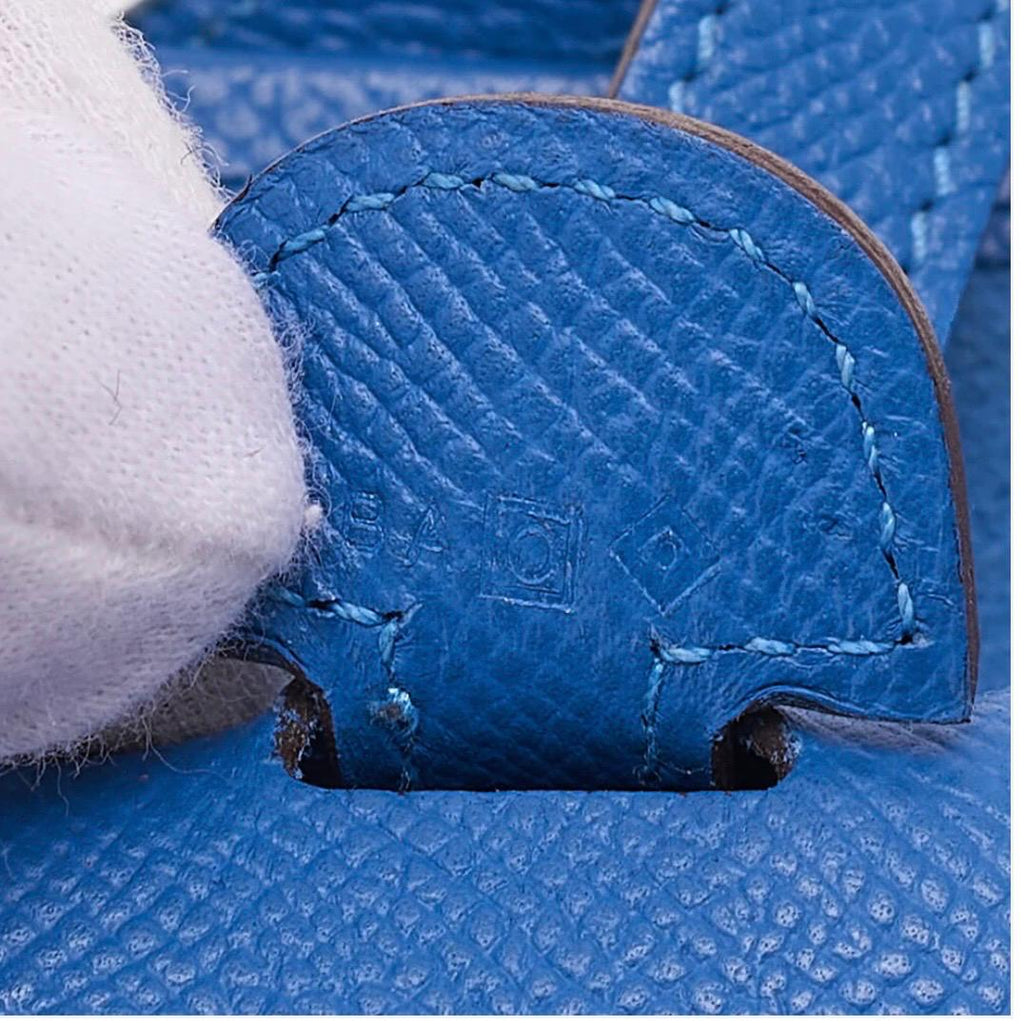 Sac bandoulière HERMÈS Evelyne III PM bleu Epson  d'occasion