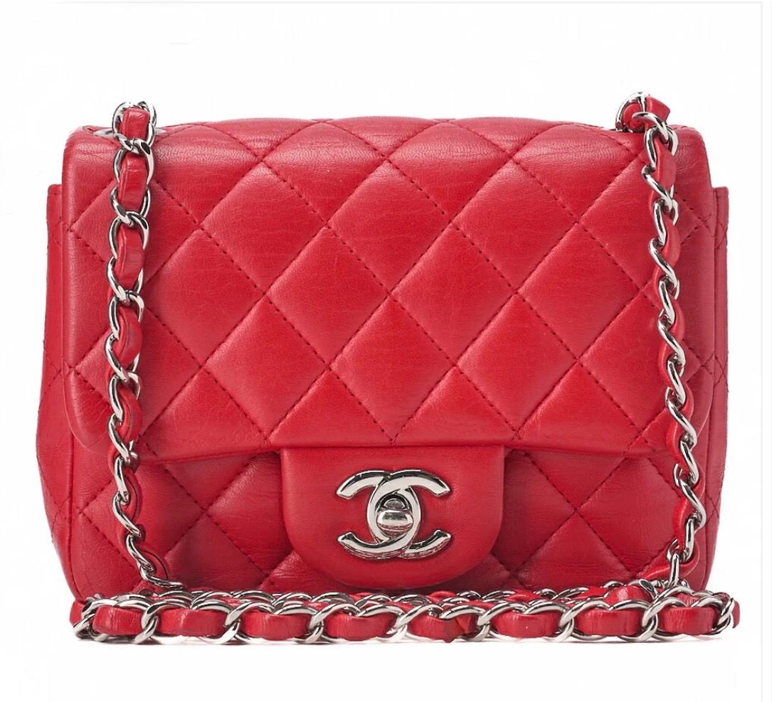 Sac Chanel Mini Matelassé Rouge 17 cm Cuir Agneau – Authentique