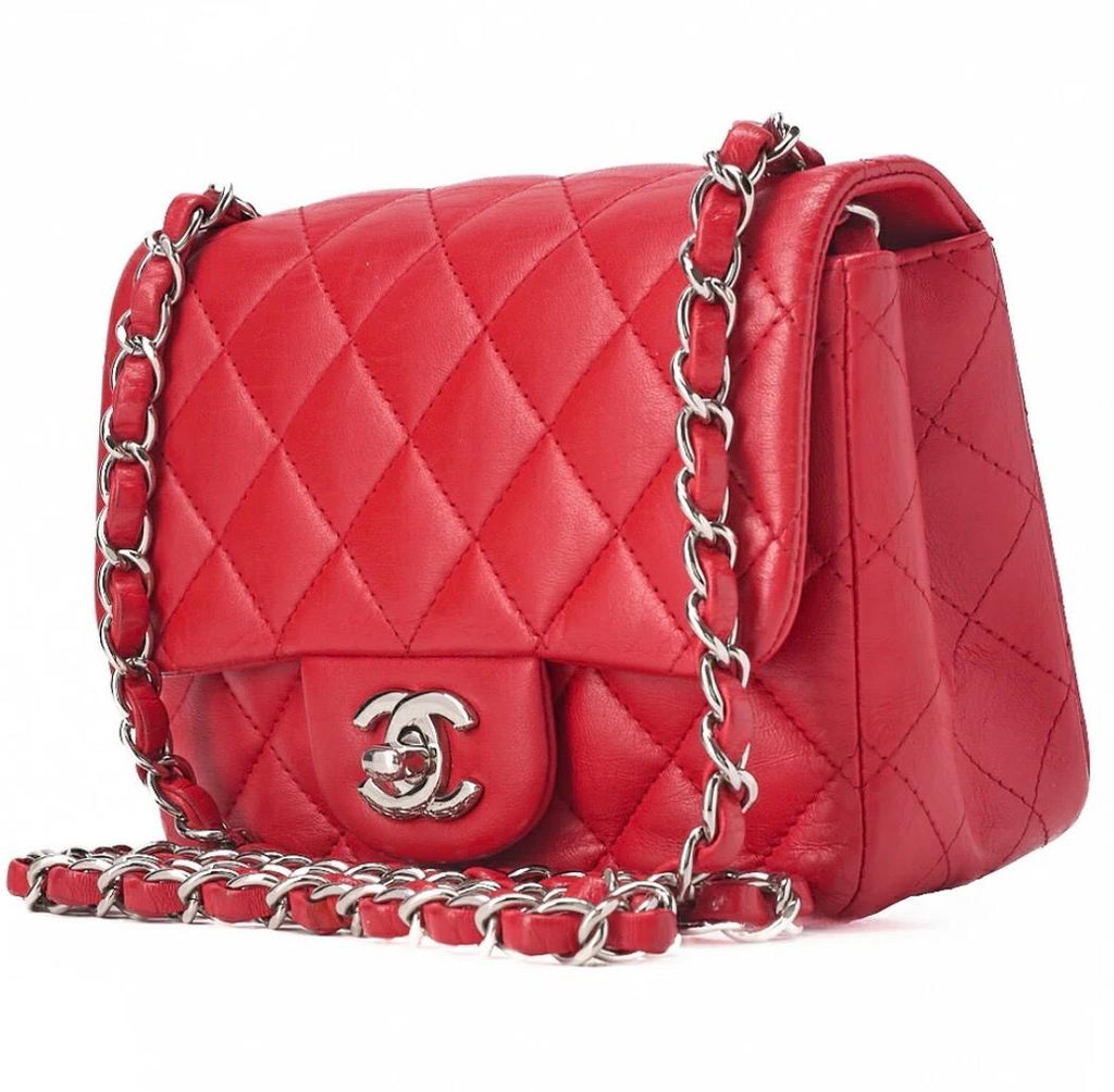 Sac Chanel Mini Matelassé Rouge 17 cm Cuir Agneau – Authentique