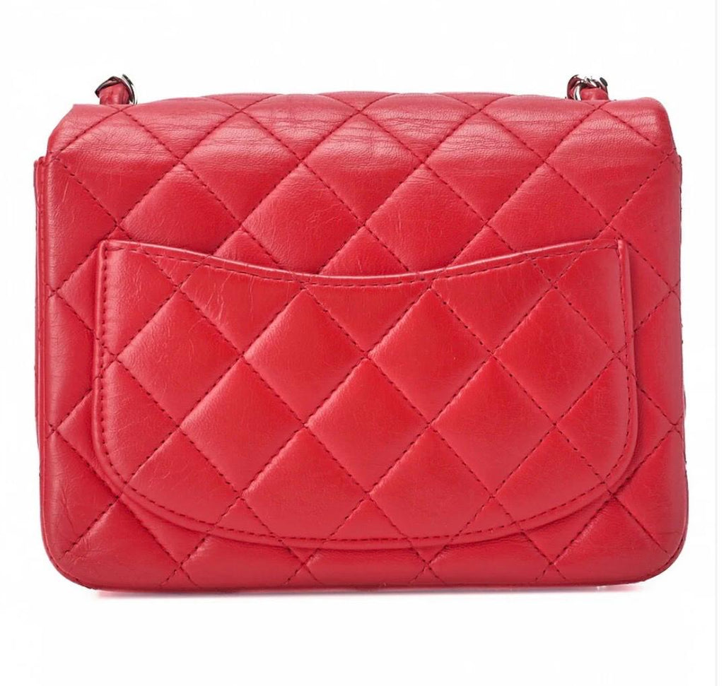 Sac Chanel Mini Matelassé Rouge 17 cm Cuir Agneau – Authentique