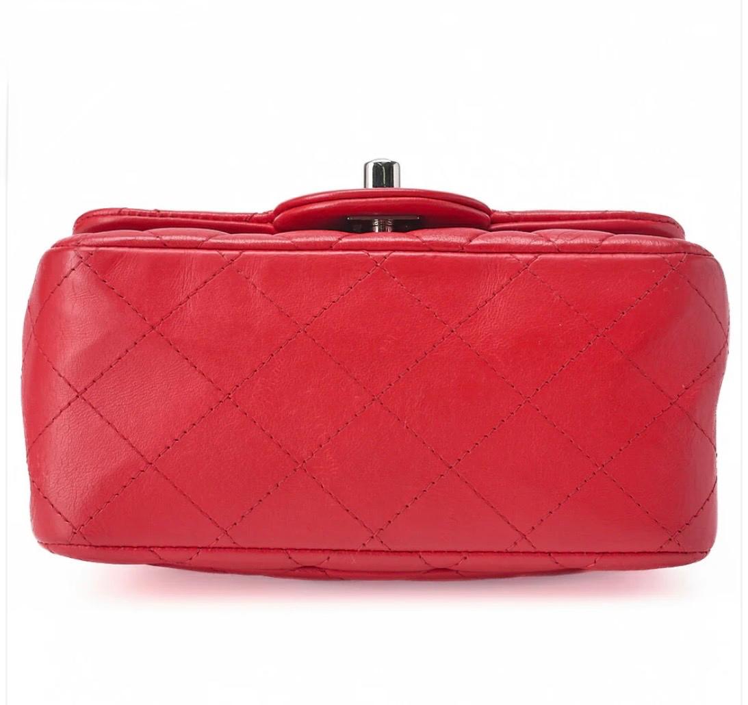 Sac Chanel Mini Matelassé Rouge 17 cm Cuir Agneau – Authentique