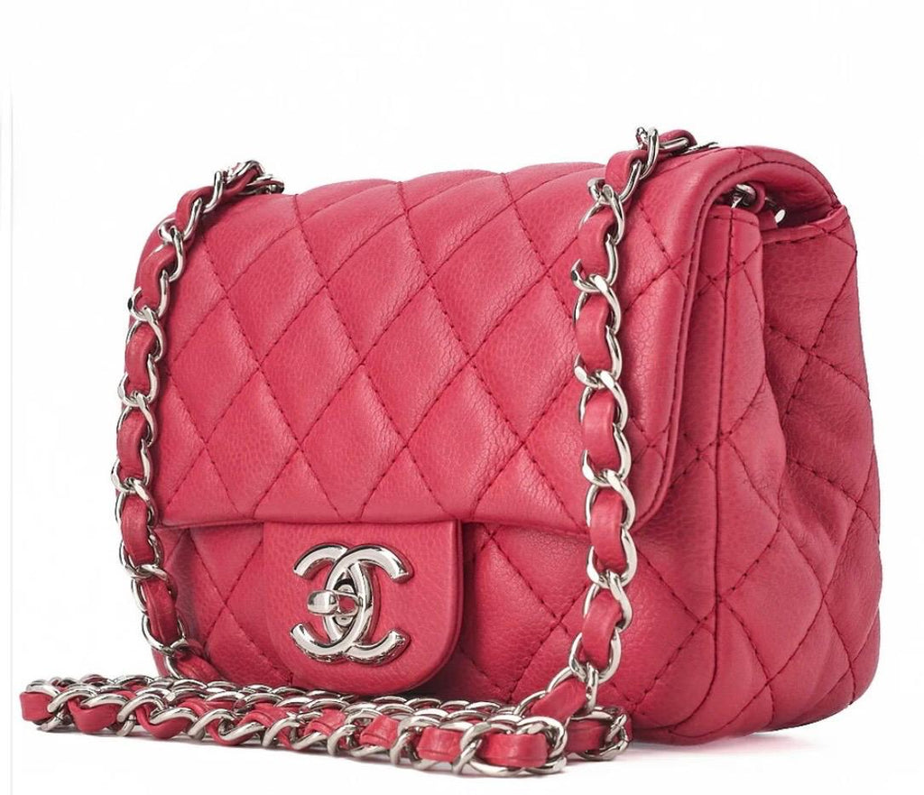 Sac Chanel Mini Matelassé  cuir caviar rose- 17 Cm- Chanel Occasion