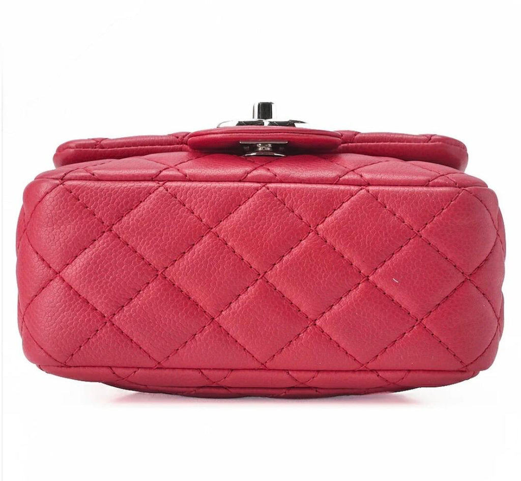 Sac Chanel Mini Matelassé  cuir caviar rose- 17 Cm- Chanel Occasion