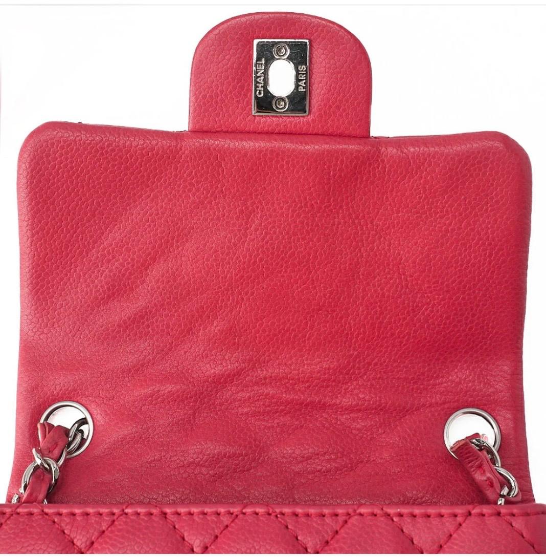 Sac Chanel Mini Matelassé  cuir caviar rose- 17 Cm- Chanel Occasion