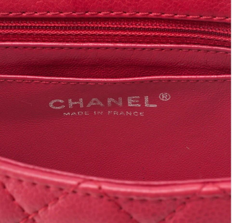 Sac Chanel Mini Matelassé  cuir caviar rose- 17 Cm- Chanel Occasion