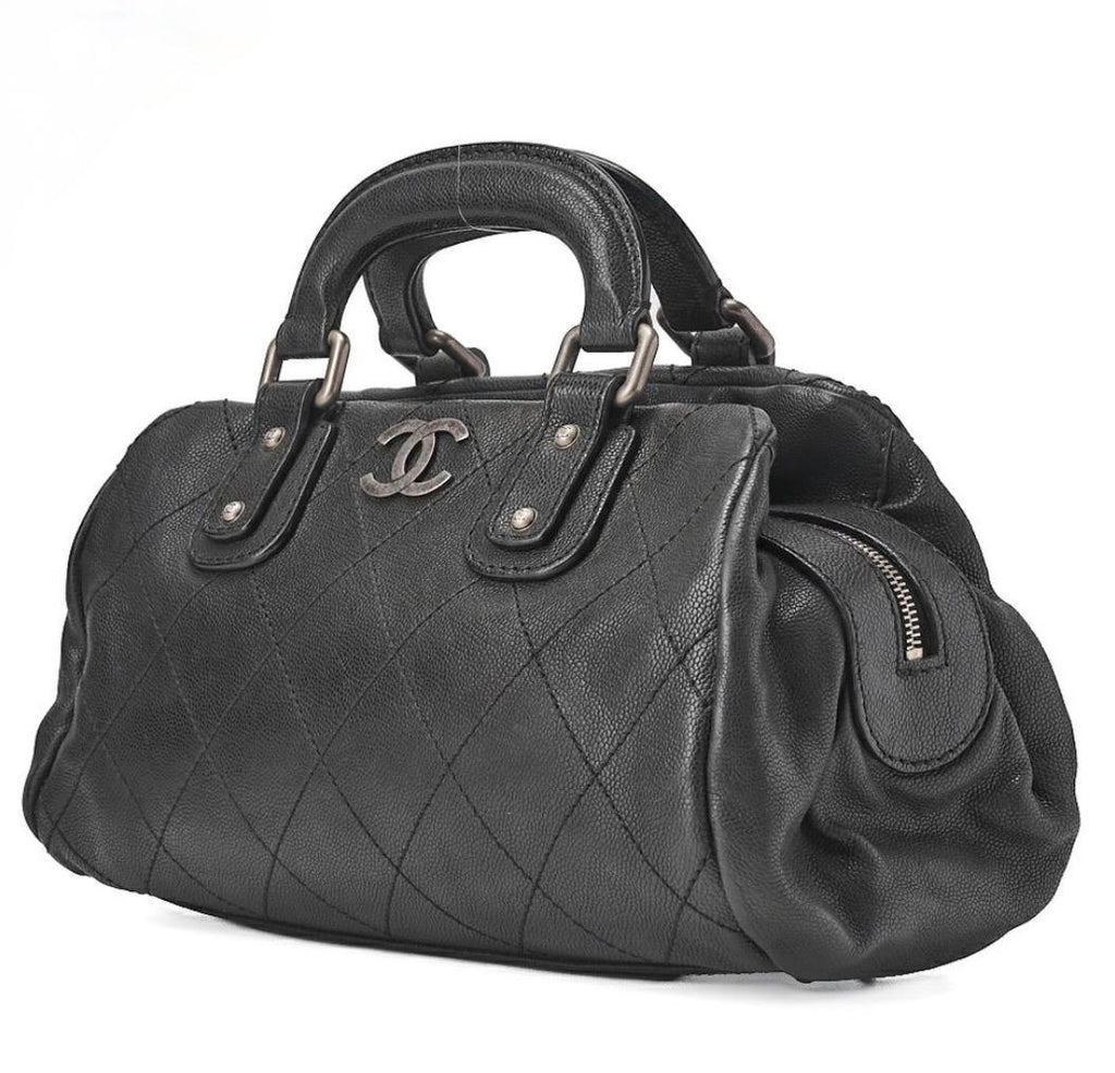 Chanel Coco Mark Boston Matelassé Caviar Noir