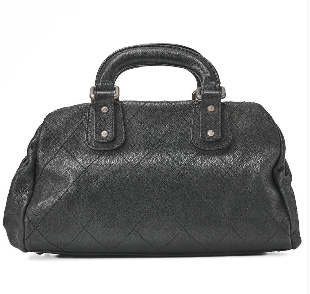 Chanel Coco Mark Boston Matelassé Caviar Noir