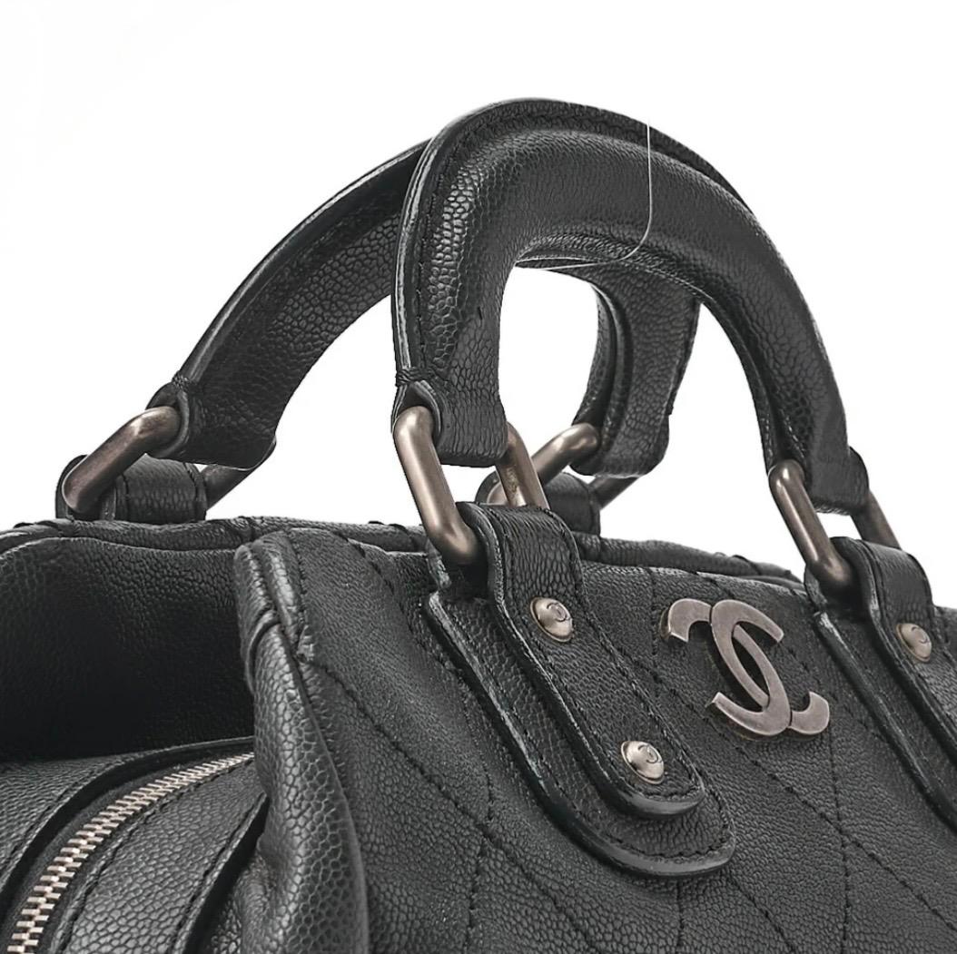 Chanel Coco Mark Boston Matelassé Caviar Noir