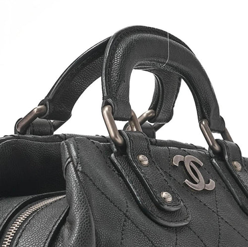 Chanel Coco Mark Boston Matelassé Caviar Noir