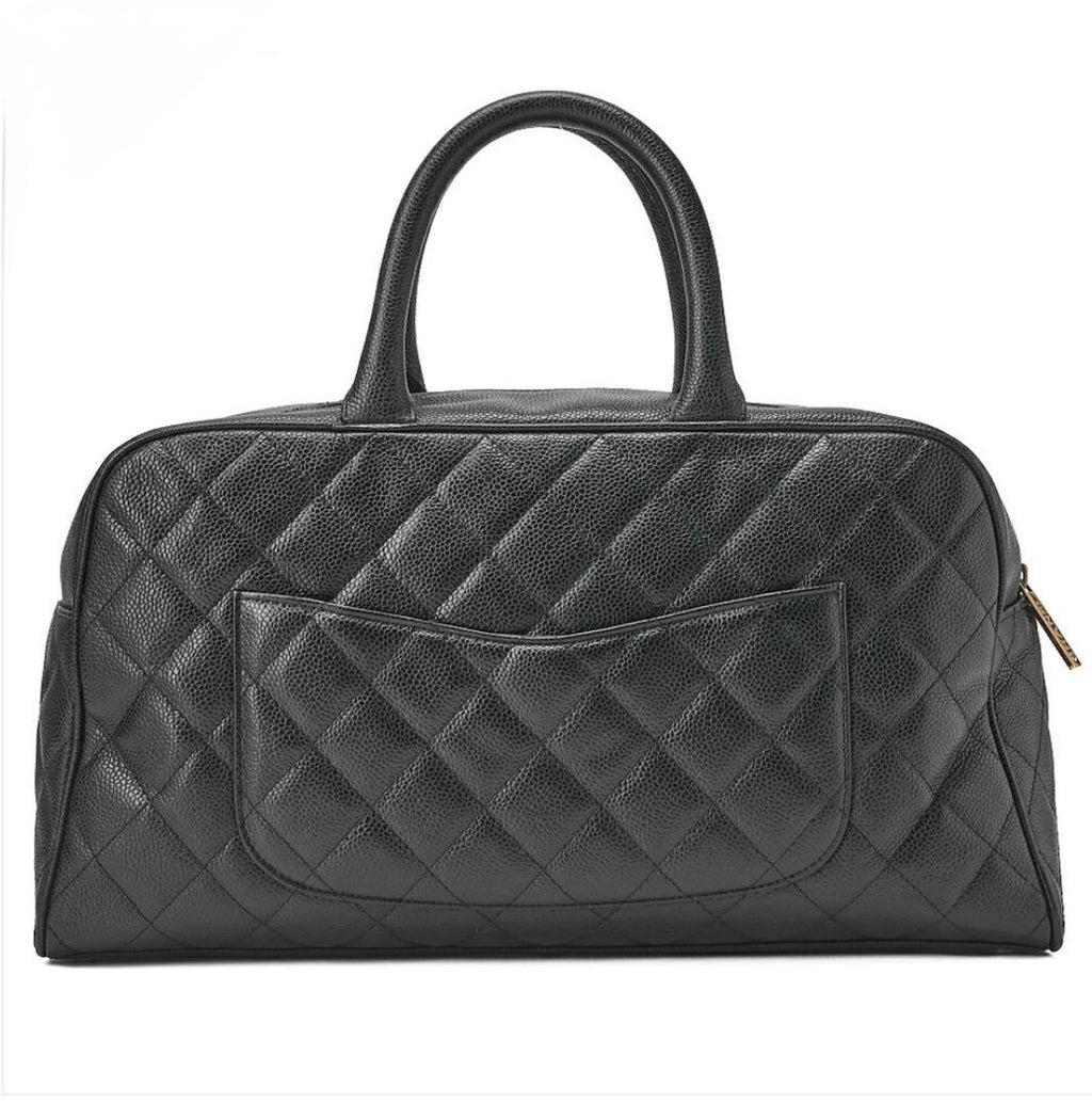 Sac  CHANEL Boston  cuir caviar noir Coco Mark