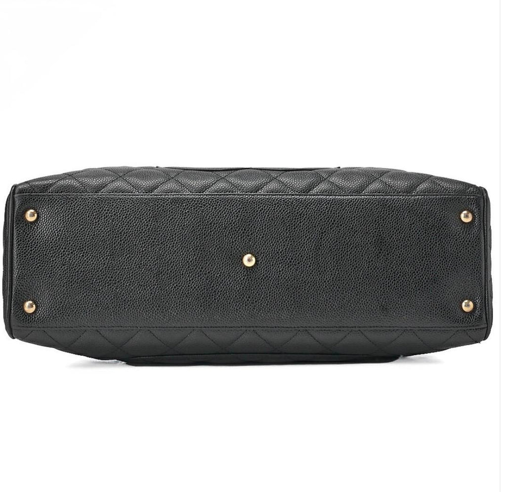 Sac  CHANEL Boston  cuir caviar noir Coco Mark