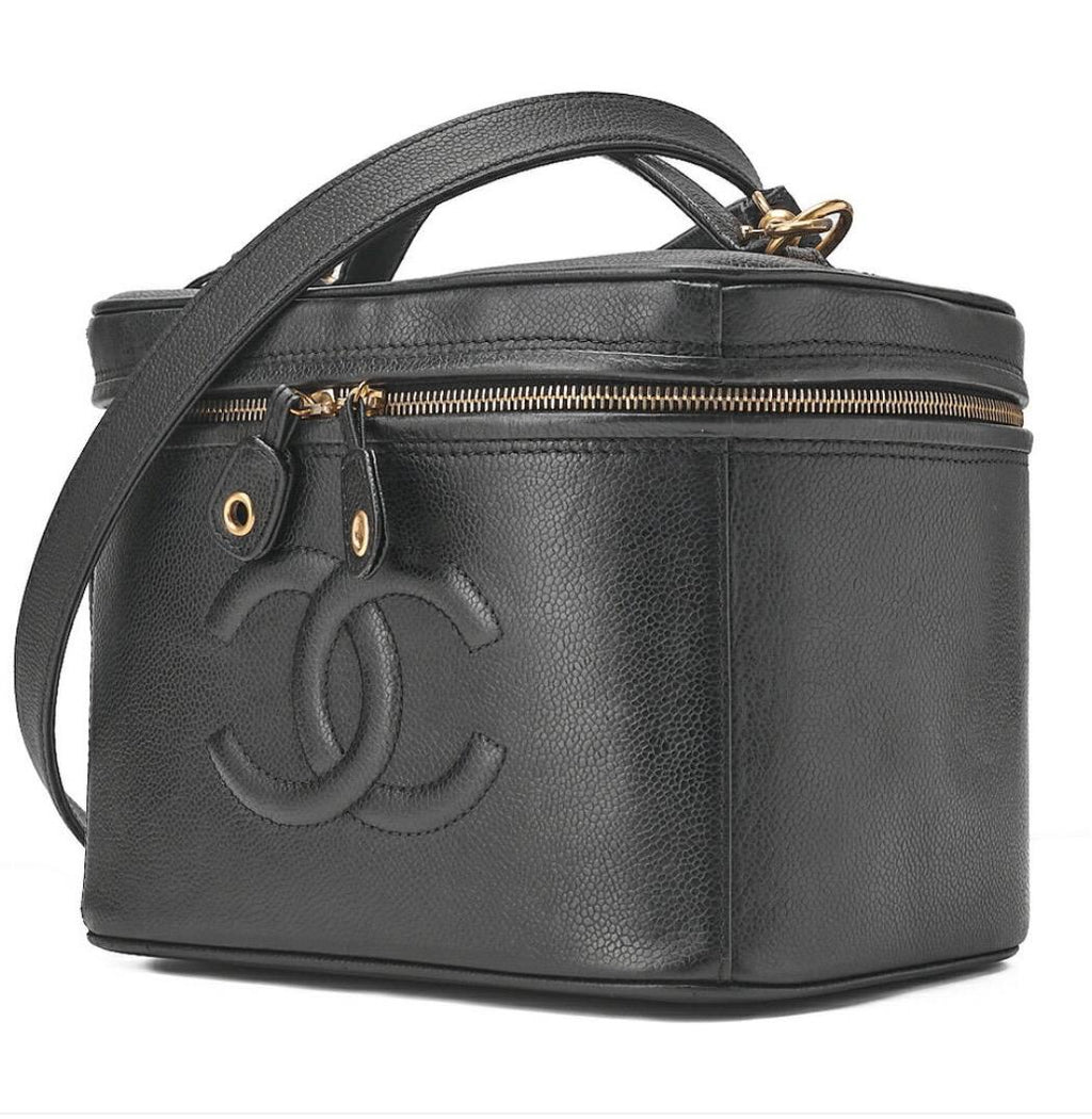 Sac Chanel Cocomark Vanity 2-en-1 cuir caviar noir – bandoulière, finitions dorées
