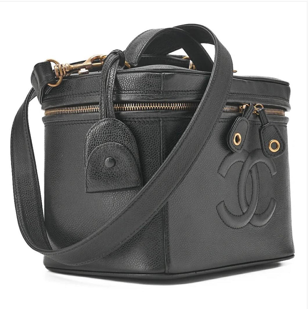 Sac Chanel Cocomark Vanity 2-en-1 cuir caviar noir – bandoulière, finitions dorées