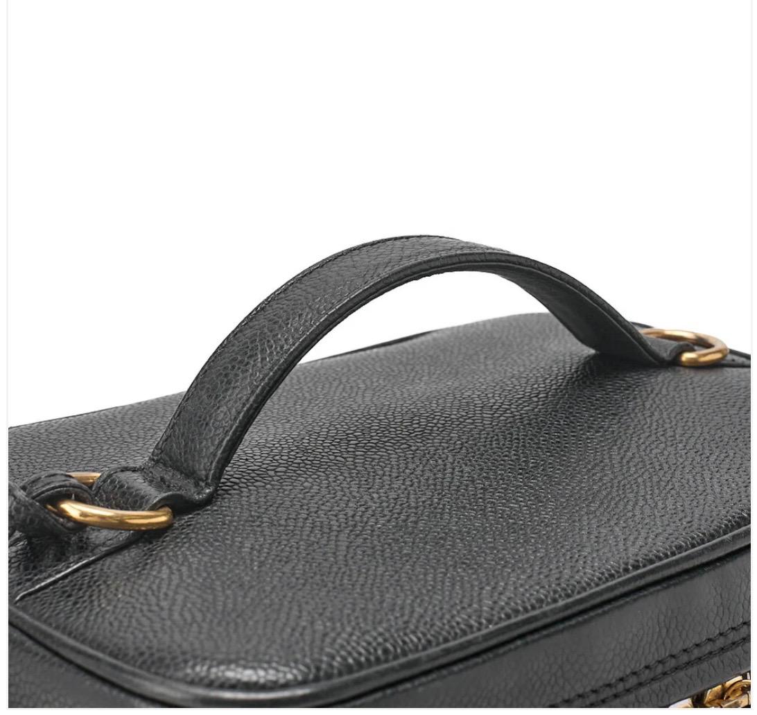 Sac Chanel Cocomark Vanity 2-en-1 cuir caviar noir – bandoulière, finitions dorées