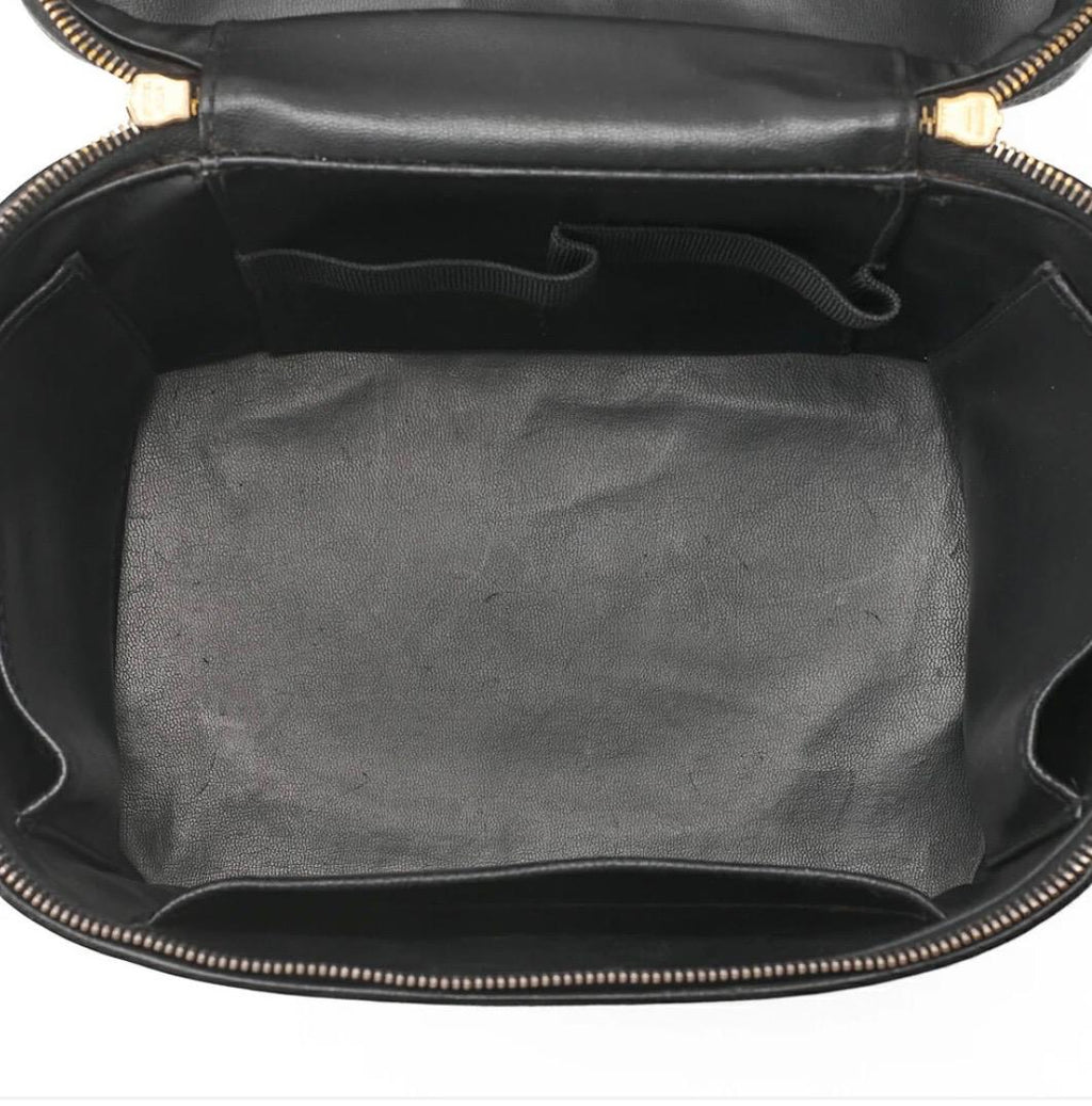 Sac Chanel Cocomark Vanity 2-en-1 cuir caviar noir – bandoulière, finitions dorées