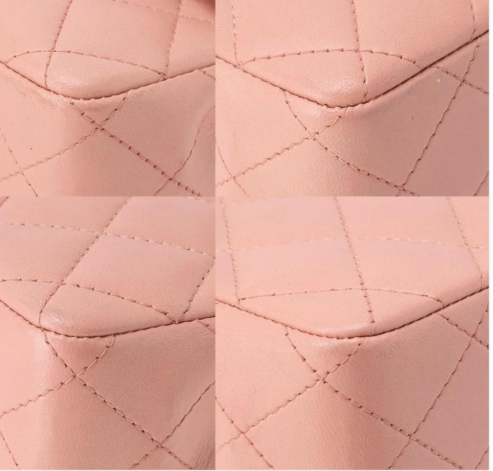 Sac Chanel matelassé rose cuir d’agneau bandoulière