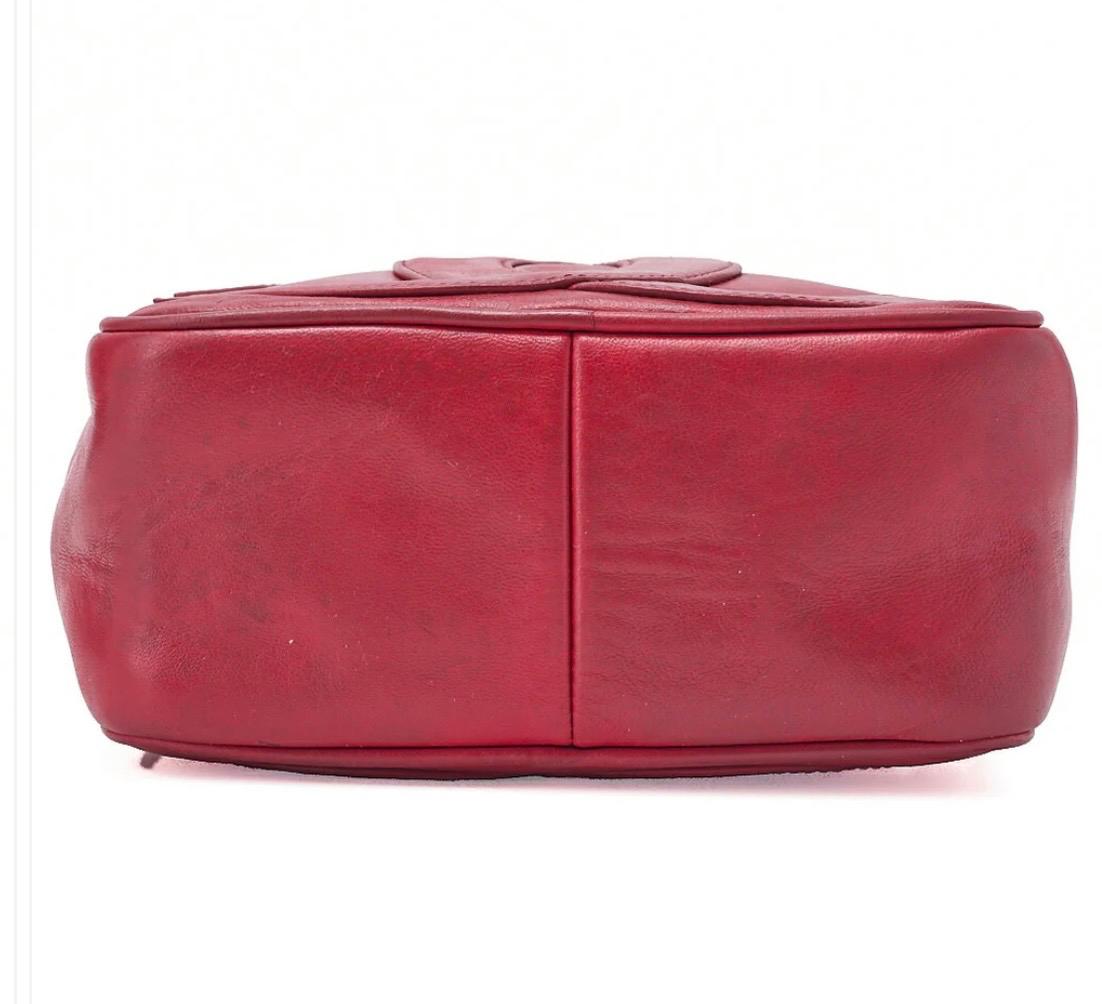 Sac Chanel Coco Mark Matelassé Rouge Cuir Agneau – Chaîne à Franges Vintage