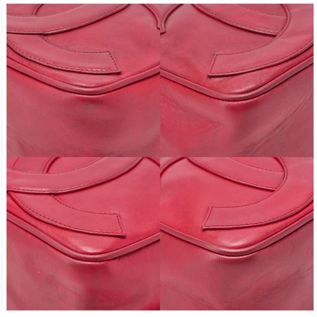 Sac Chanel Coco Mark Matelassé Rouge Cuir Agneau – Chaîne à Franges Vintage