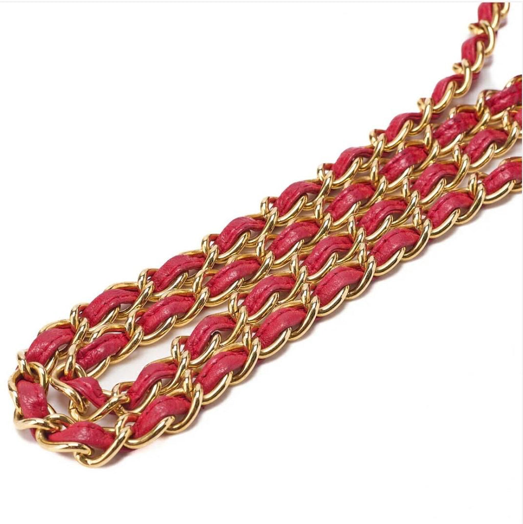 Sac Chanel Coco Mark Matelassé Rouge Cuir Agneau – Chaîne à Franges Vintage