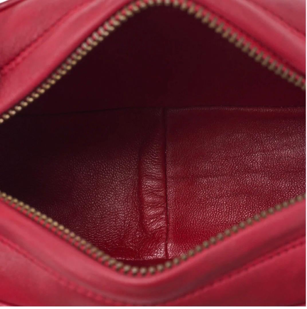 Sac Chanel Coco Mark Matelassé Rouge Cuir Agneau – Chaîne à Franges Vintage