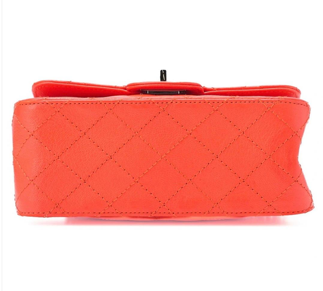 Sac Chanel 2.55 Matelassé Cuir Caviar Orange – Sac Chanel seconde main