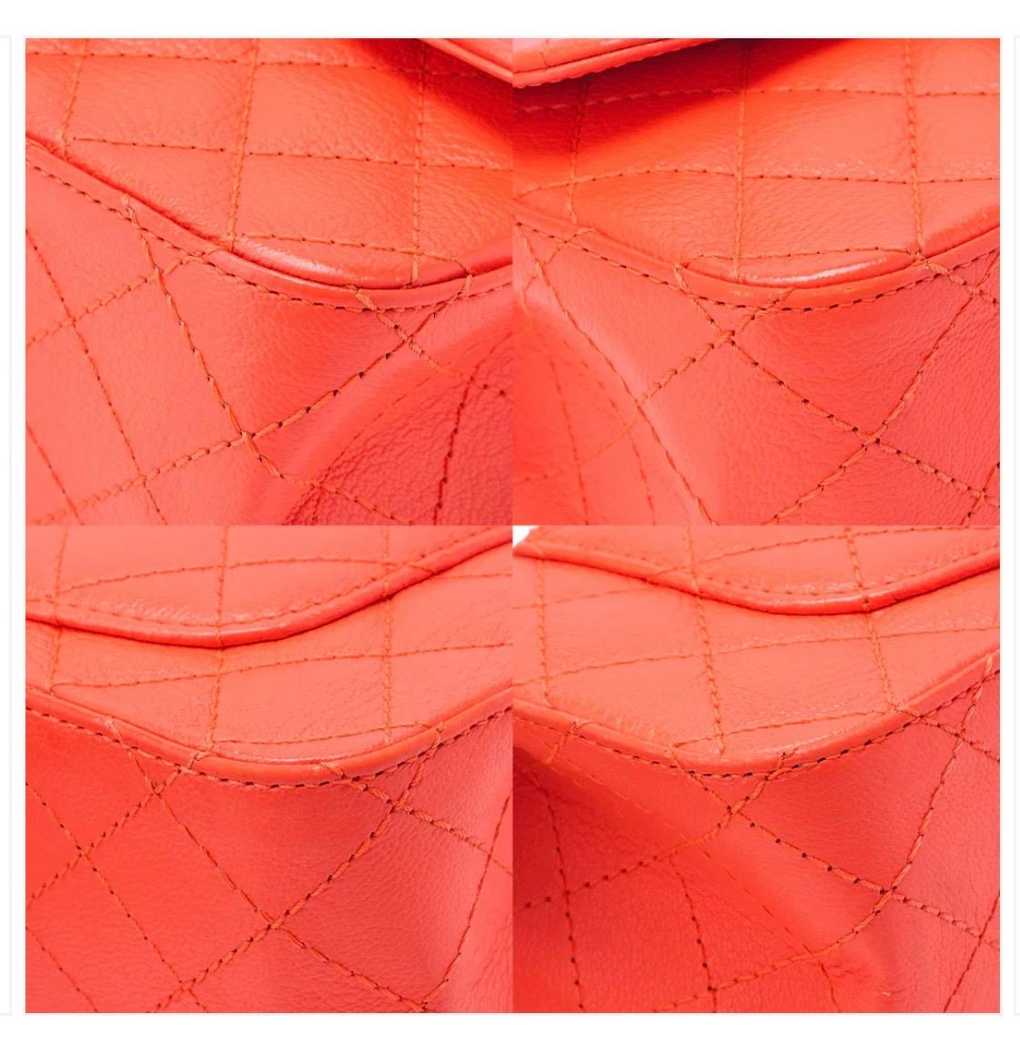 Sac Chanel 2.55 Matelassé Cuir Caviar Orange – Sac Chanel seconde main